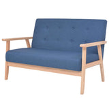 Vidaxl tweezitsbank stof blauw