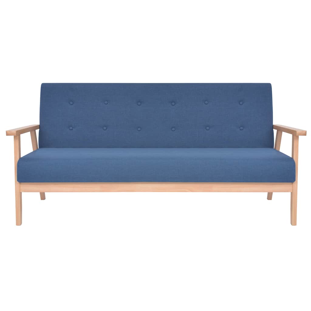 Vidaxl driezitsbank stof blauw