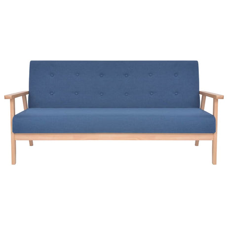 Vidaxl driezitsbank stof blauw
