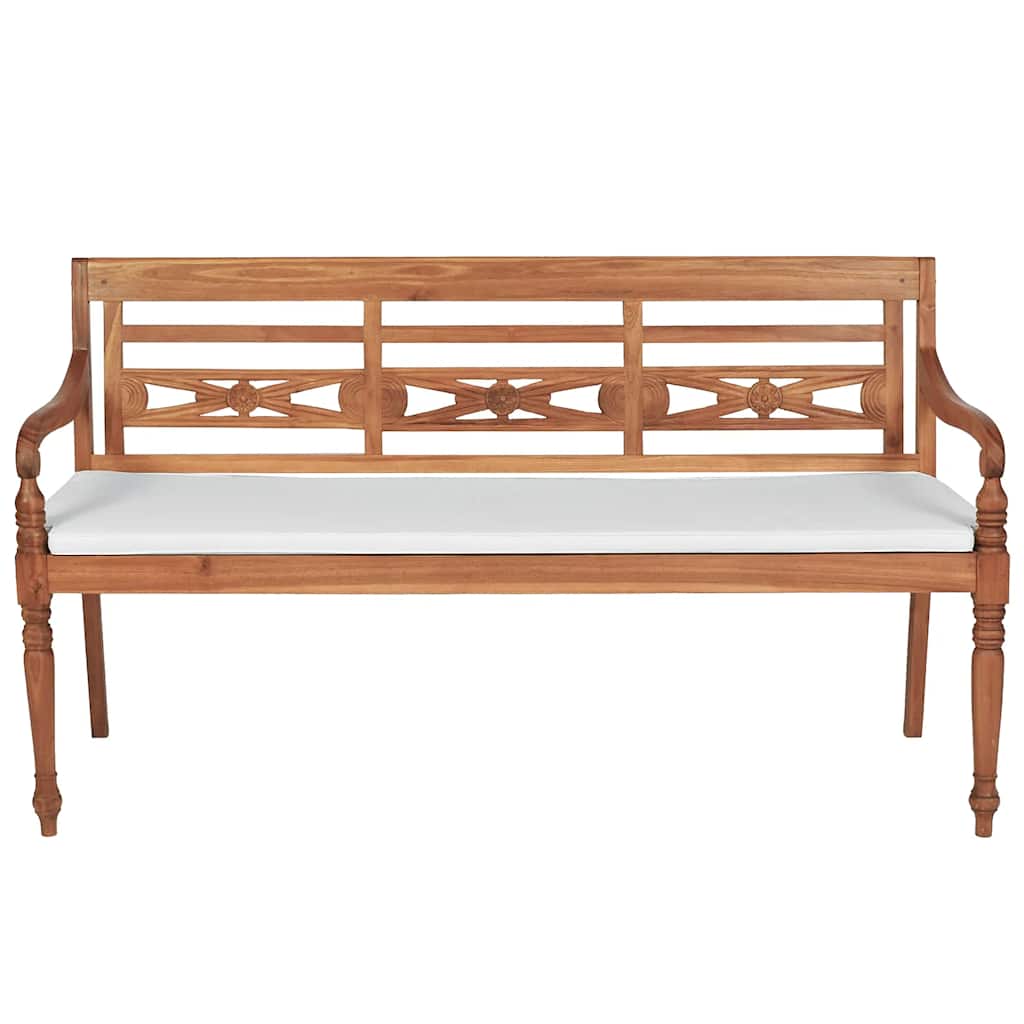 Vidaxl bank batavia met kussens 150 cm teakhout