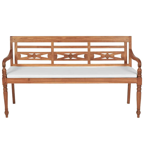 Vidaxl bank batavia met kussens 150 cm teakhout