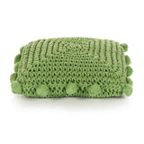 Vidaxl plaid kussen basketweave met kussen groen 50 x 50 cm katoen