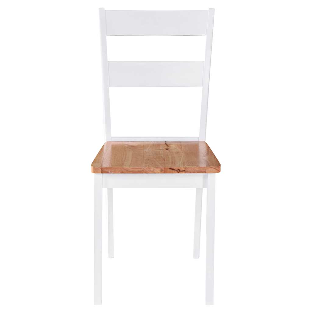 Vidaxl eetkamerstoelen 4 st massief rubberwood wit