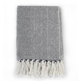 Vidaxl Plaid Fischgräten 220x250 cm Baumwollmarine Blau