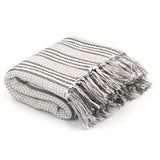 Vidaxl Plaid stripes 160x210 cm cotton gray and white