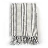 Vidaxl Plaid stripes 160x210 cm cotton gray and white