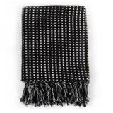 Vidaxl Plaid Quadrate 125x150 cm Baumwollschwarz