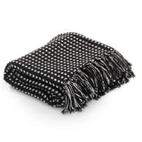 Vidaxl Plaid Quadrate 220x250 cm Baumwollschwarz