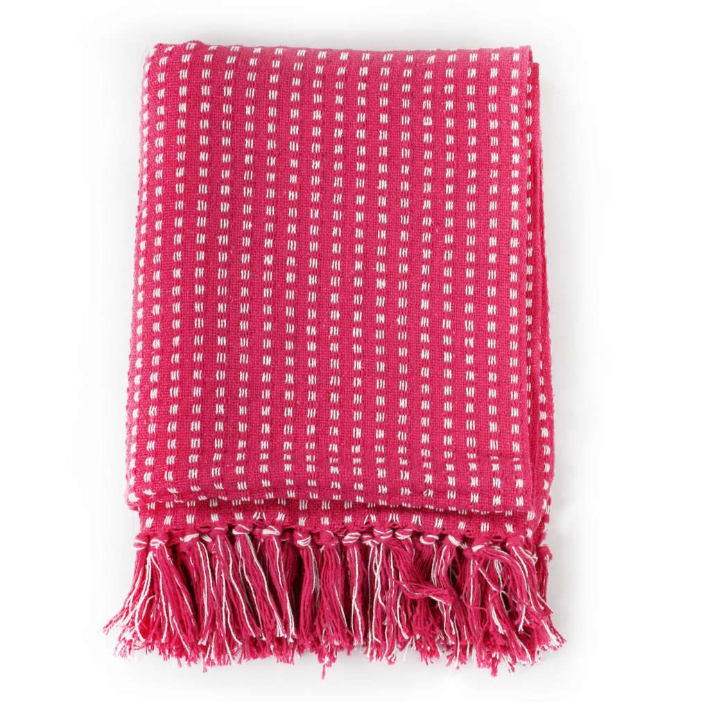 Vidaxl Plaid -firkanter 125x150 cm bomullrosa