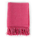 Vidaxl Plaid Quadrate 125x150 cm Baumwollrosa