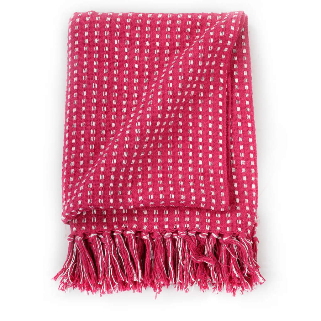 Vidaxl plaid squares 125x150 cm cotton pink