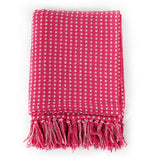 Vidaxl Plaid Squares 160x210 cm bomullsrosa