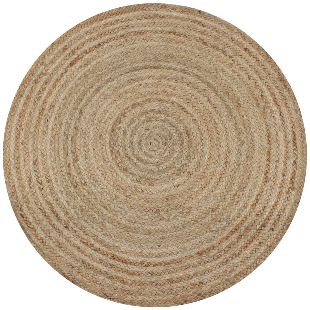 Vidaxl preproga okoli 120 cm pletene jute