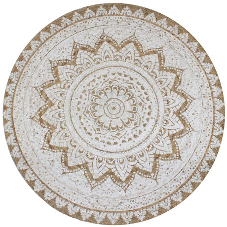 Vidaxl -Teppich mit dem Druck um 150 cm geflochtene Jute