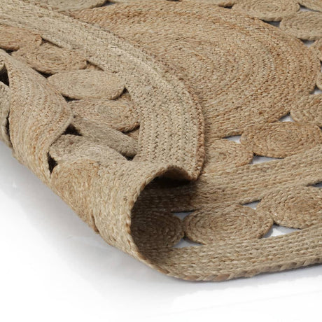 Vidaxl Teppich mit Design um 120 cm geflochtene Jute