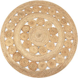 Vidaxl Teppich mit Design um 150 cm geflochtene Jute