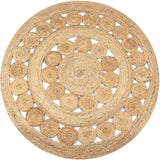 Vidaxl Teppich mit Design um 150 cm geflochtene Jute