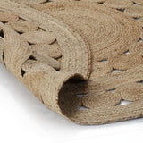 Vidaxl Teppich mit Design um 150 cm geflochtene Jute
