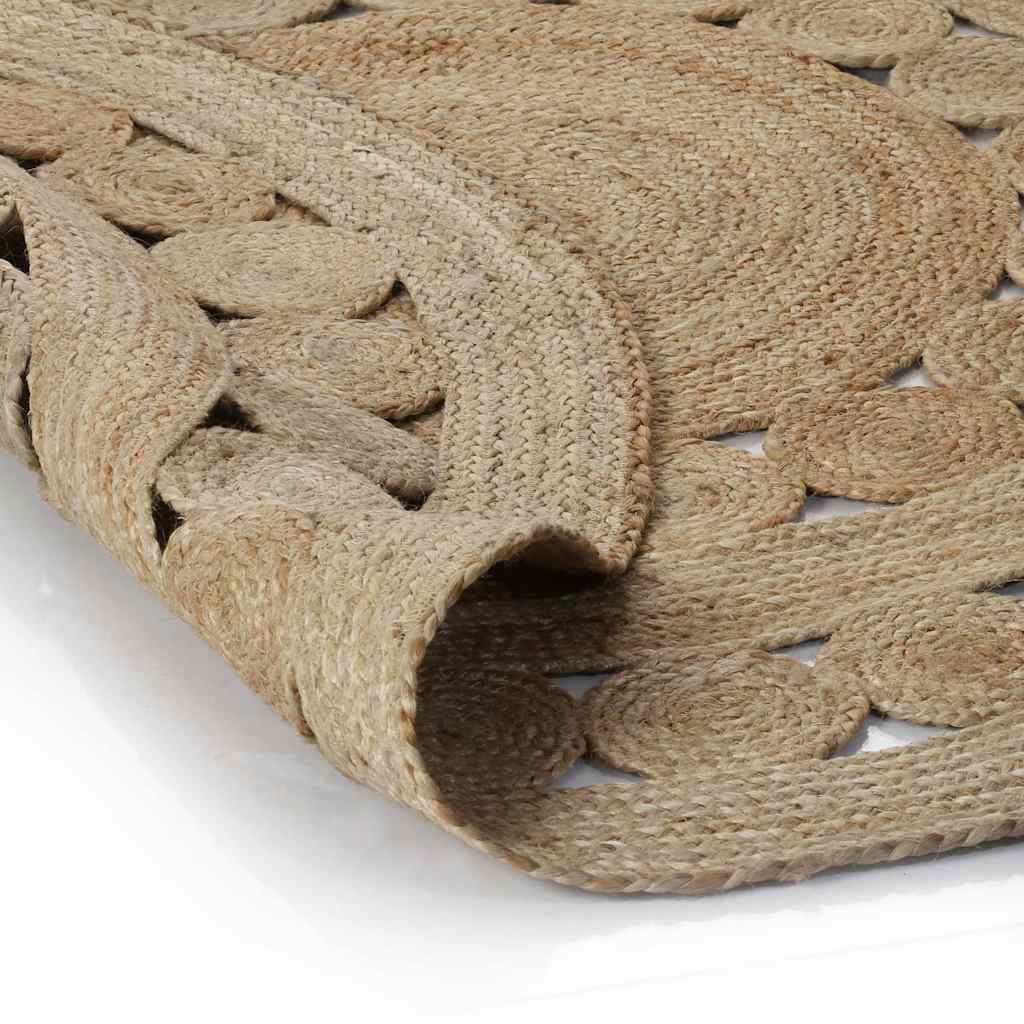 Vidaxl Teppich mit Design um 150 cm geflochtene Jute