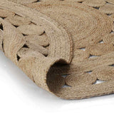 Vidaxl Teppich mit Design um 150 cm geflochtene Jute