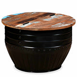 Vidaxl salontafel tonvormig massief gerecycled hout zwart