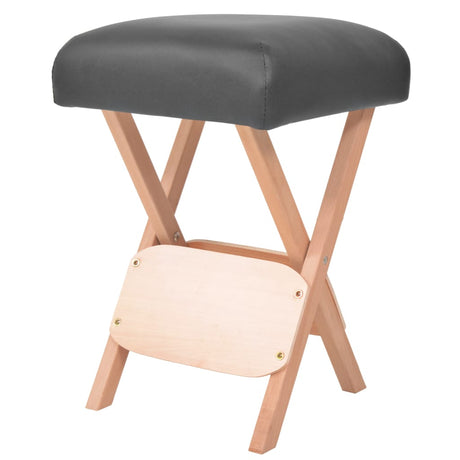 Vidaxl -Massagehocker mit 12 cm dicker Sitz 2 Bolster falten schwarz faltbar