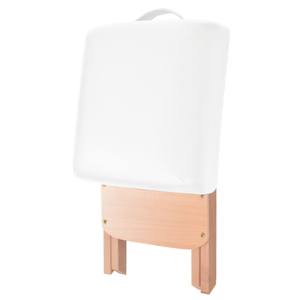 Vidaxl -Massagehocker mit 12 cm dicker Sitzfalt weiß