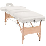 VidaXL Massage table Collapsible 3 zones 10 cm thick white