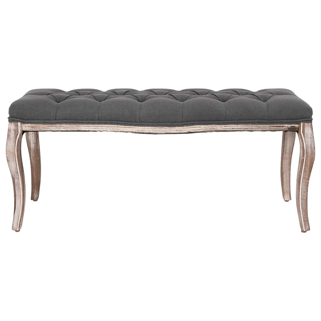 Vidaxl bankje 110x38x48 cm linnen massief hout donkergrijs