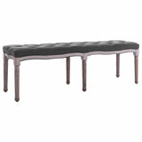 Vidaxl bankje 150x40x48 cm linnen massief hout donkergrijs
