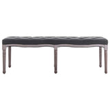 Vidaxl bankje 150x40x48 cm linnen massief hout donkergrijs