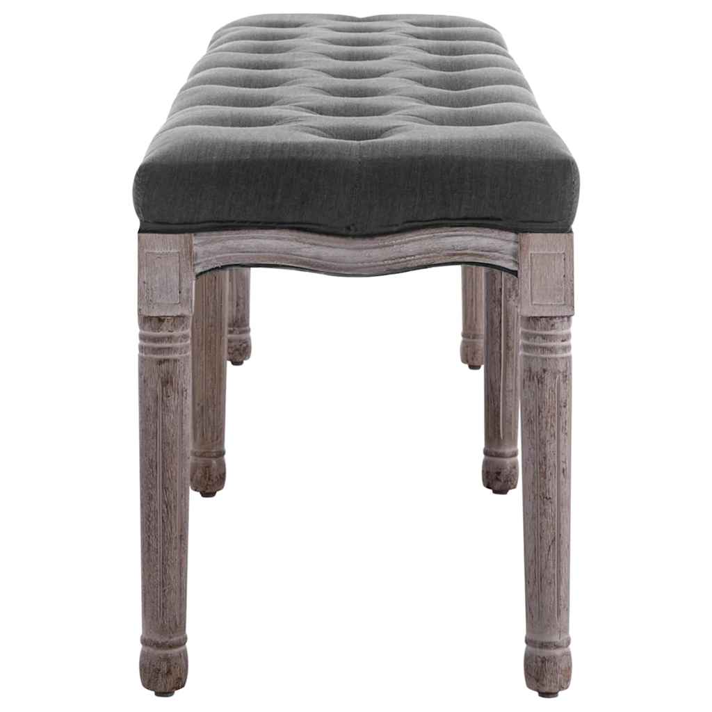 Vidaxl bankje 150x40x48 cm linnen massief hout donkergrijs