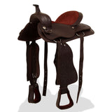 VidaXL Western Saddle, bridle and bright blast 17 Real leather brown