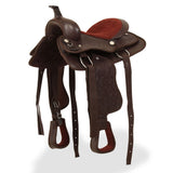 Vidaxl Western Saddle, Bridle and Borr Belt 13 Real Leather Brown