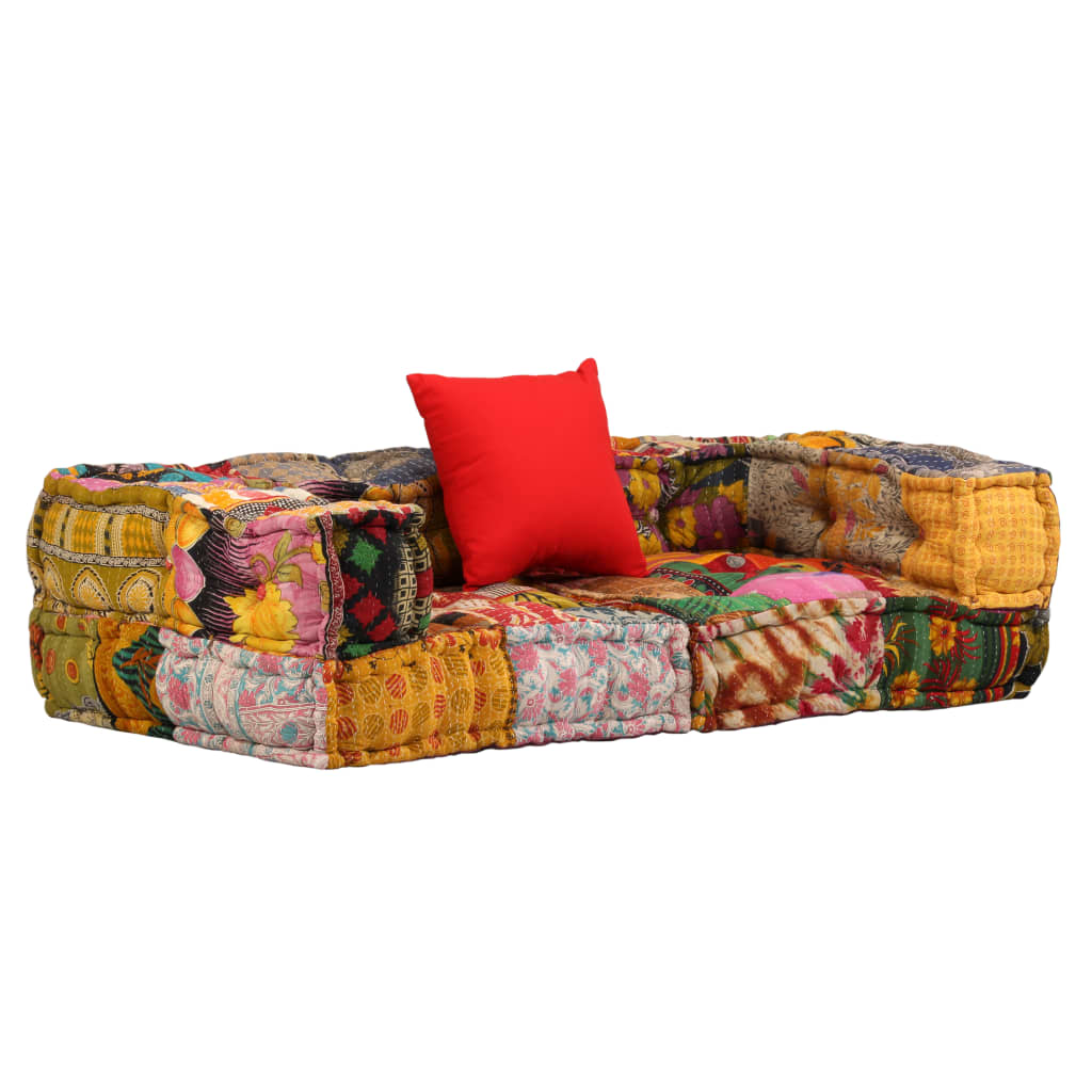 Vidaxl pouf twezits patchwork en tissu modulaire