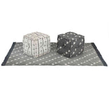 Vidaxl pouffes geometrisch grijs en wit 40 x 40 x 40 cm stof