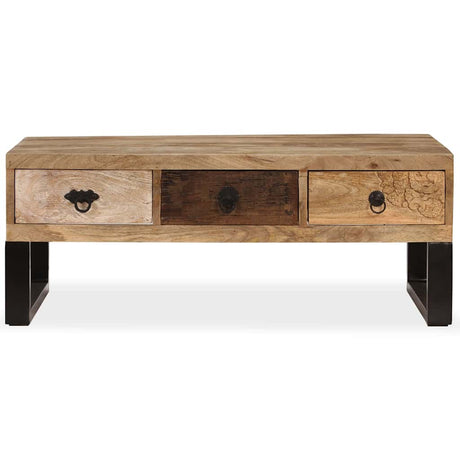 Vidaxl salontafel met 3 lades 90x50x35 cm massief mangohout