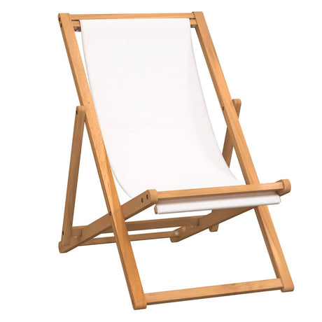 Vidaxl ligstoel 56x105x96 cm teakhout crème