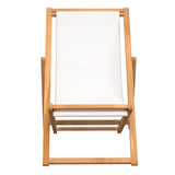 Vidaxl ligstoel 56x105x96 cm teakhout crème
