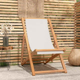 Vidaxl ligstoel 56x105x96 cm teakhout crème