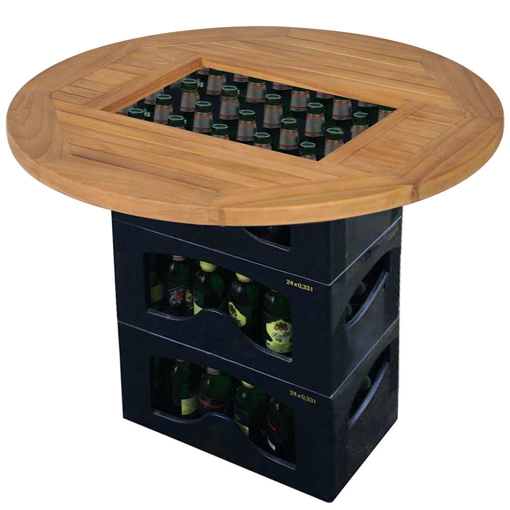 Vidaxl tafelblad voor bierkrat 70 cm teakhout