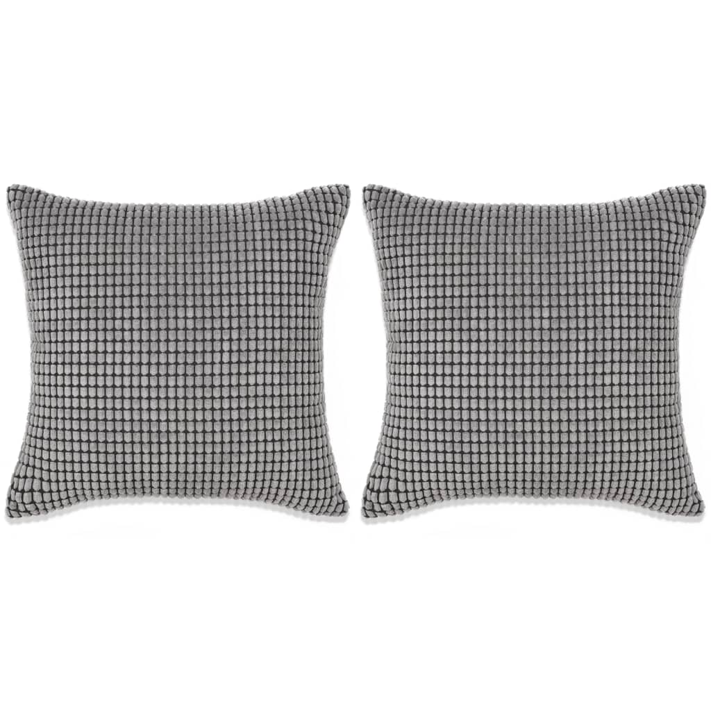 Vidaxl decorative cushion set 45x45 cm velor gray 2-piece