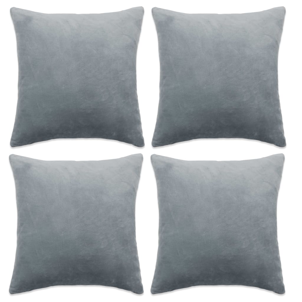 Vidaxl Cushion copre 4 pezzi 40x40 cm tessuto grigio