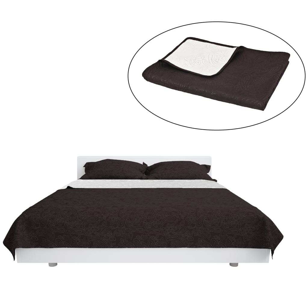 Vidaxl Bedsprey dvojnásobný 230x260 cm přikrývka a hnědá