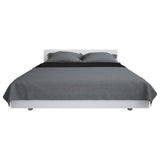 VIDAXL BETSPREAD DOPLET -SANDEL 170X210 CM Quilt Grau und Schwarz