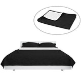 Vidaxl Bedspread Doble -lados de 170x210 cm Edredón blanco y negro