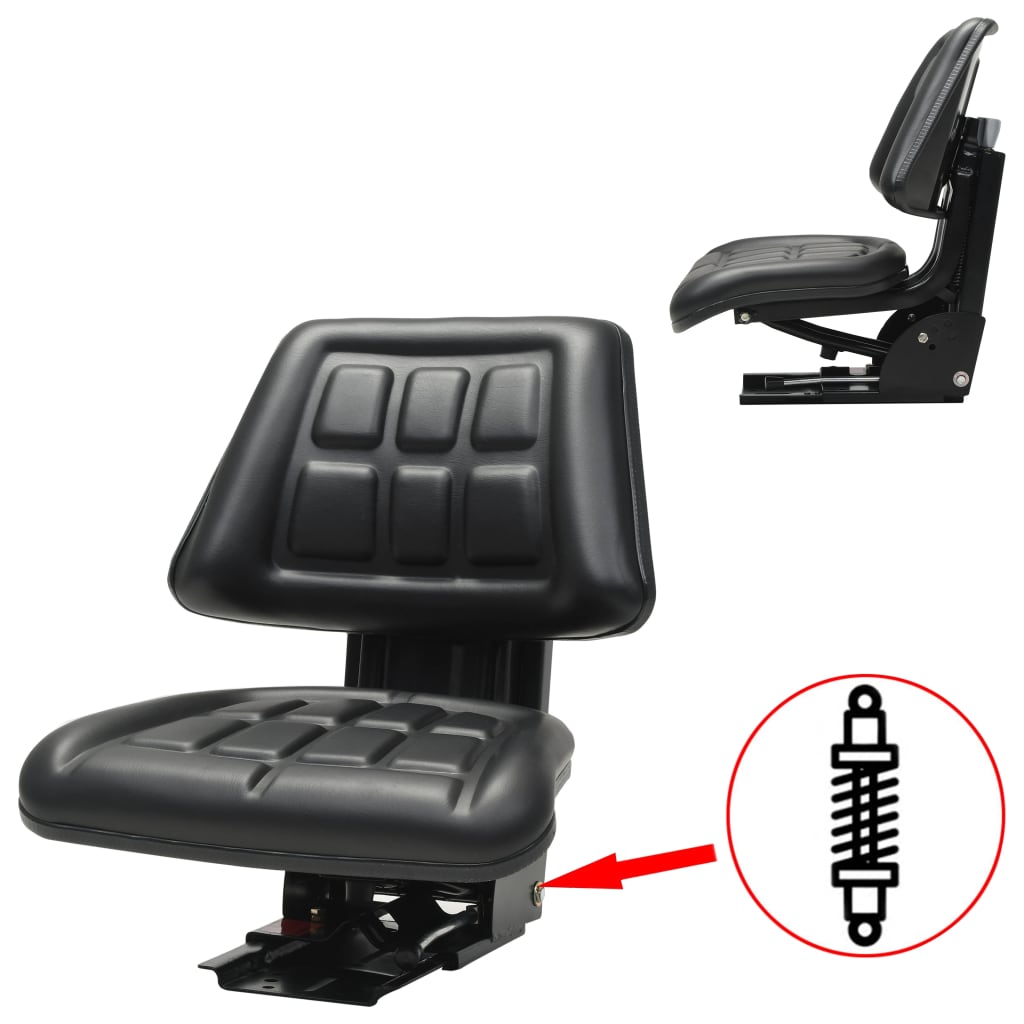 VidaXL Tractor chair with suspension black