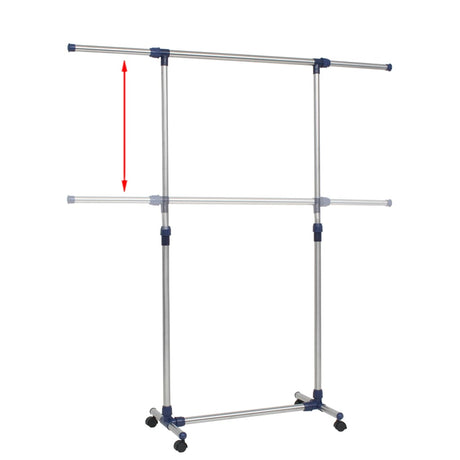 Vidaxx verstellbarer Kleiderständer 165x44x150 cm Edelstahl silber