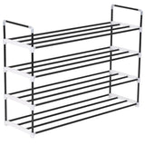 Vidaxl shoe rack with 4 shelves of metal and plastic black