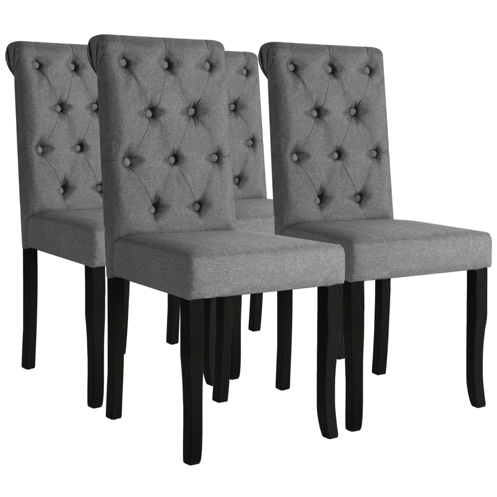 Vidaxl eetkamerstoelen 4 st stof donkergrijs